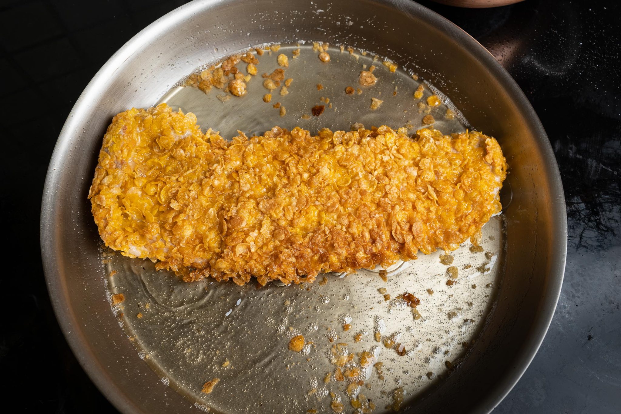 Cornflakes Panade Rezept für knusprige Schnitzel und andere Zutaten in