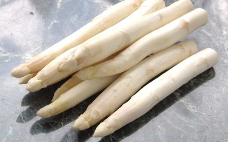 Fresh white asparagus for asparagus risotto