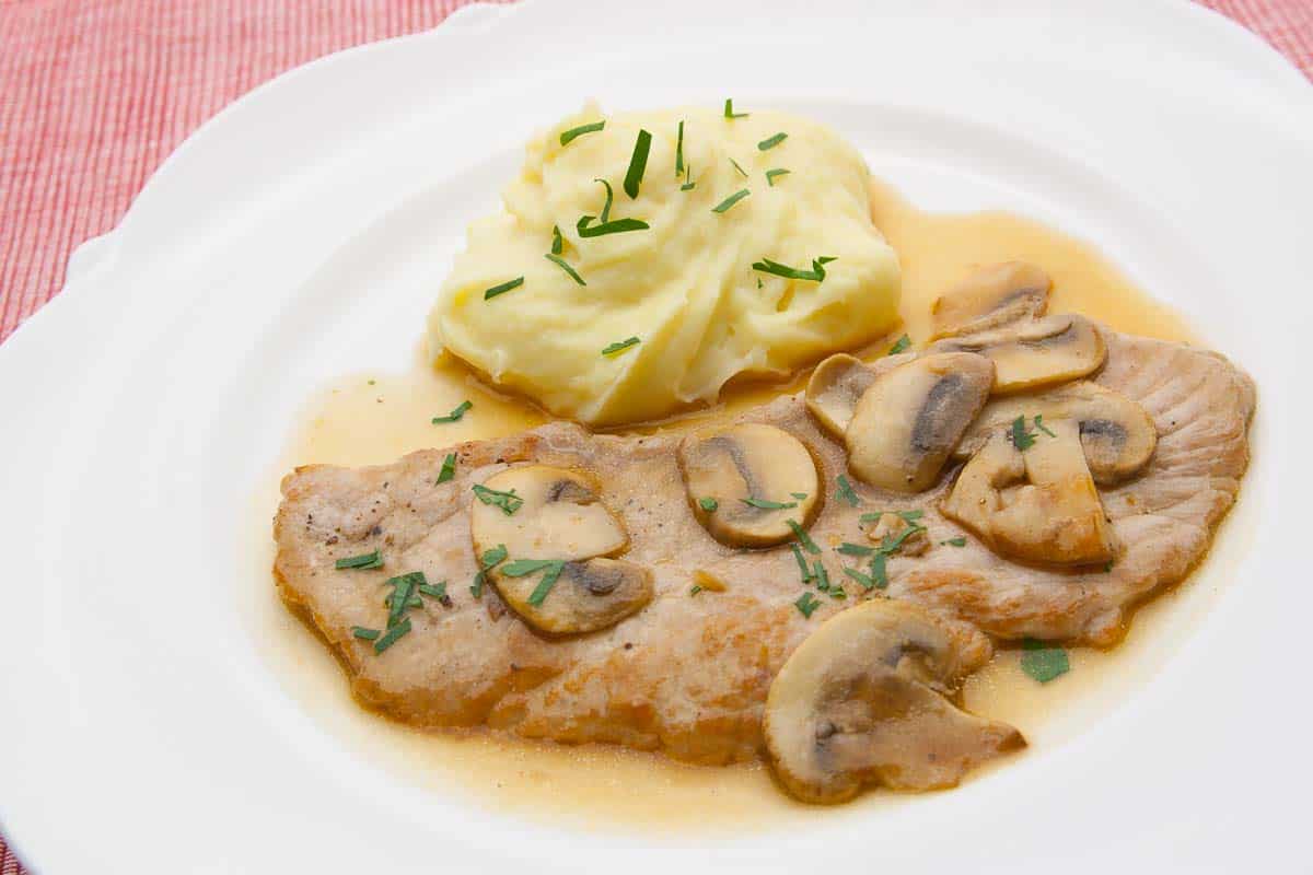 traditional in germany: schnitzel-nature-with-champigon sauce