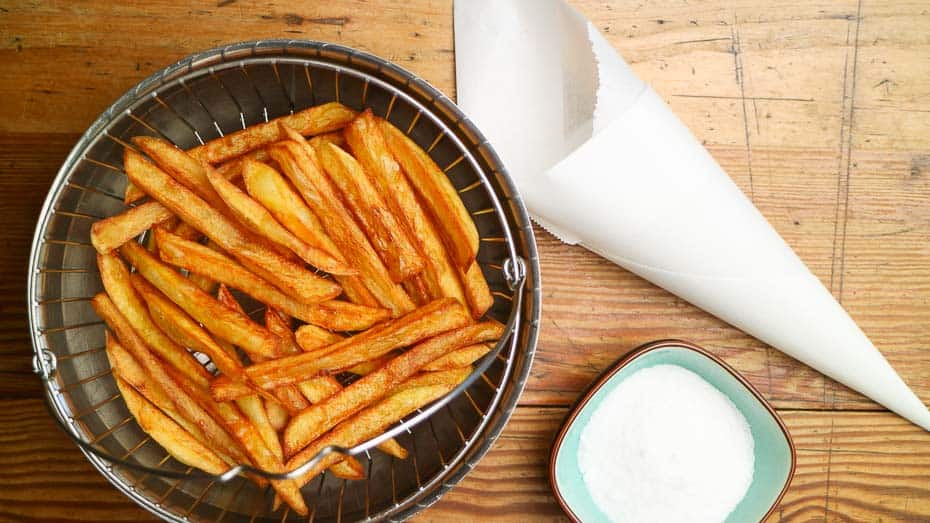 Homemade fries in the bowl