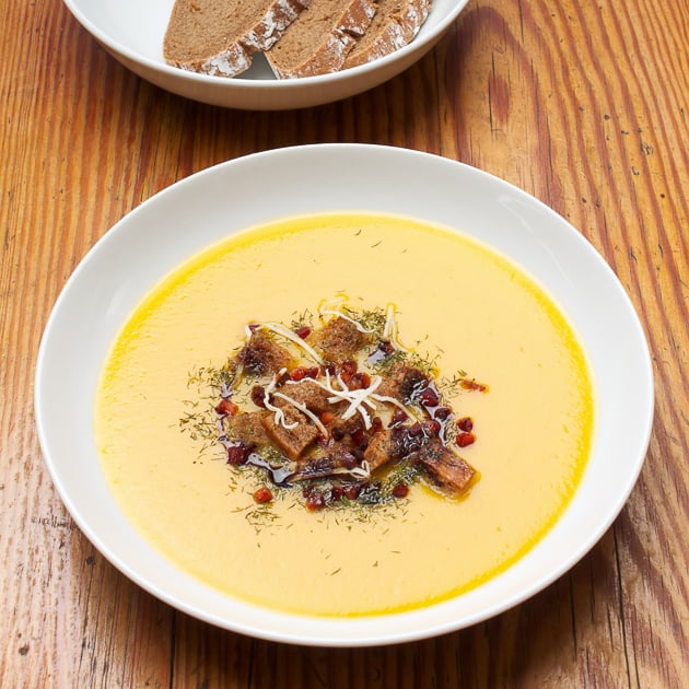 pumpkin soup with bacon from austria styrian style
