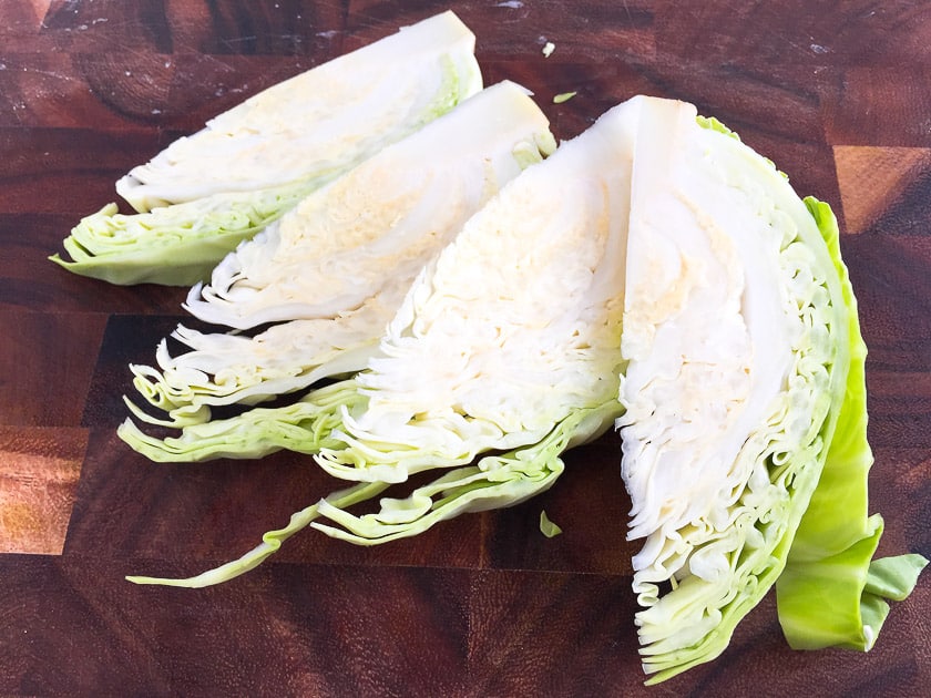 white cabbage prepared for braising