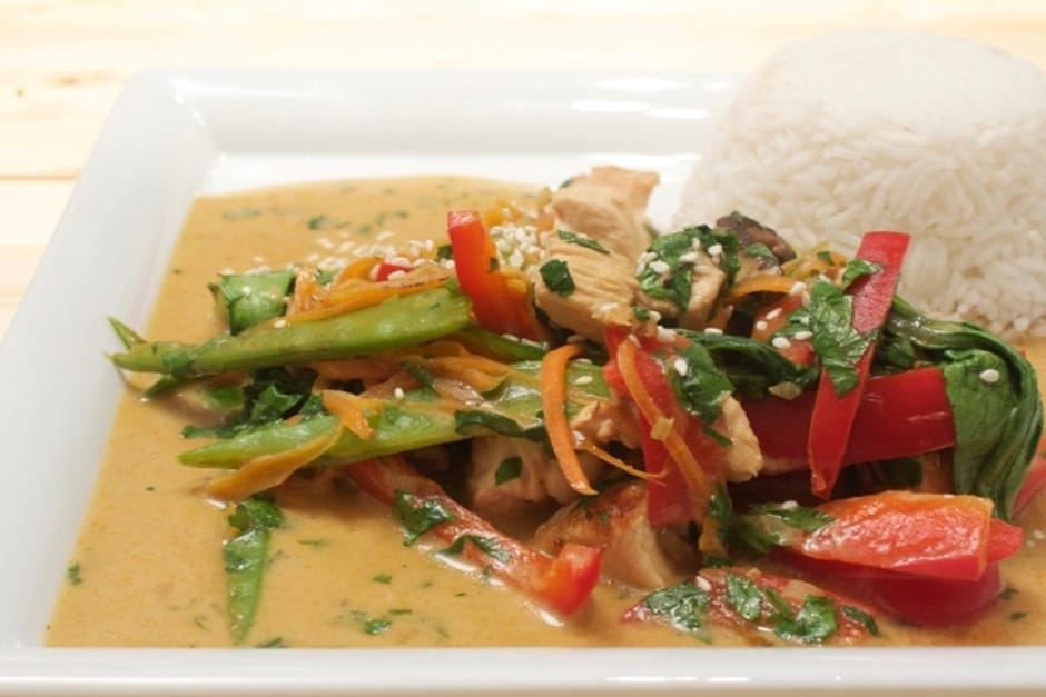 Recipe picture of turkey-out-of-the-wok with rice and gravy