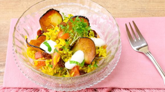 curry rice with vegetables and cress Recipe picture © Thomas Sixt Food Art and Photographer