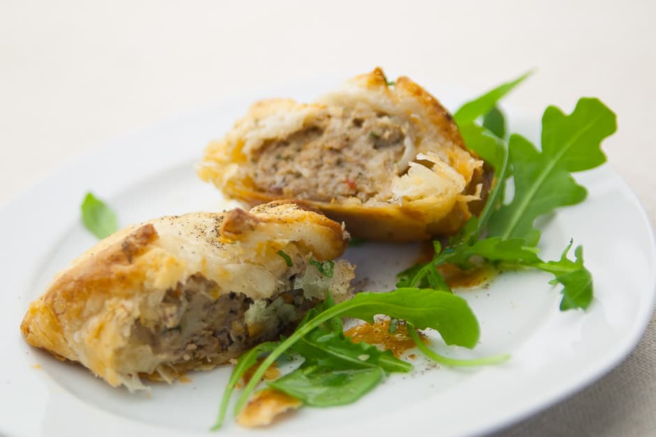 Meatloaf in strudel pastry recipe picture.