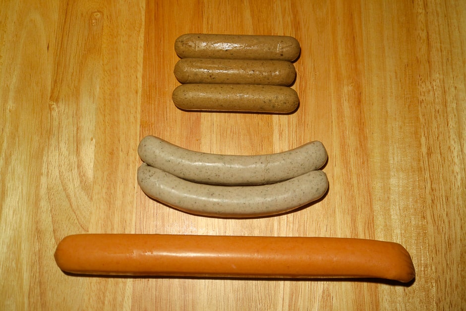 Selection of sausages for curry sausage
