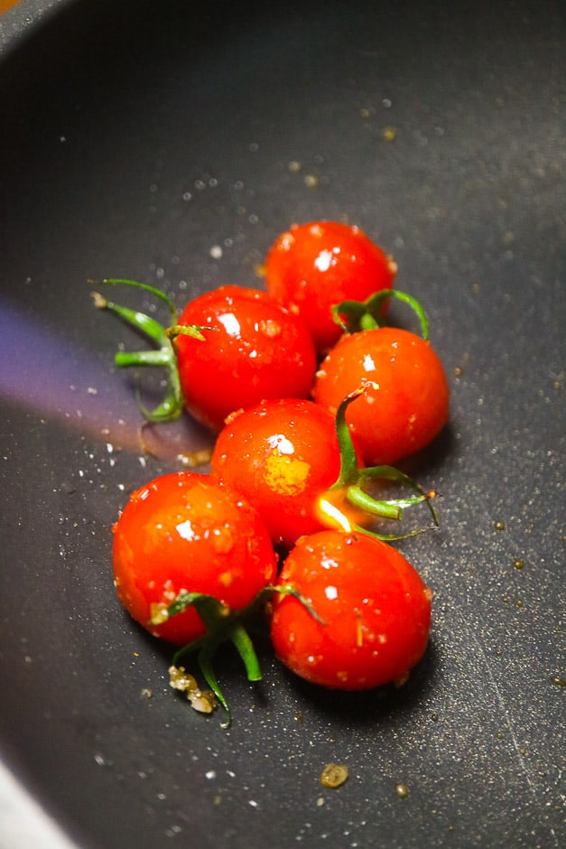 Caramelize the cherry tomatoes.