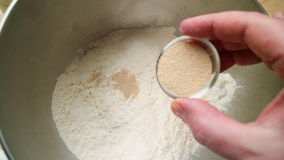 Flour and yeast for donut yeast dough