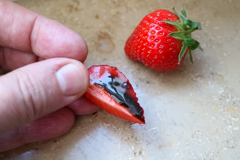 Strawberry with balsamic vinegar