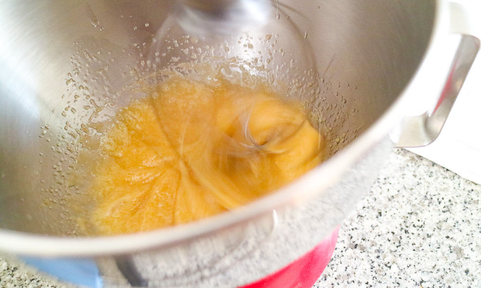 Preparing the batter for cakes with apricots Step picture
