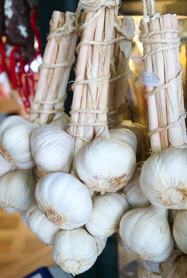 Fresh garlic in a bundle