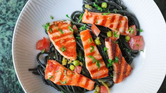salmon spaghetti recipe picture