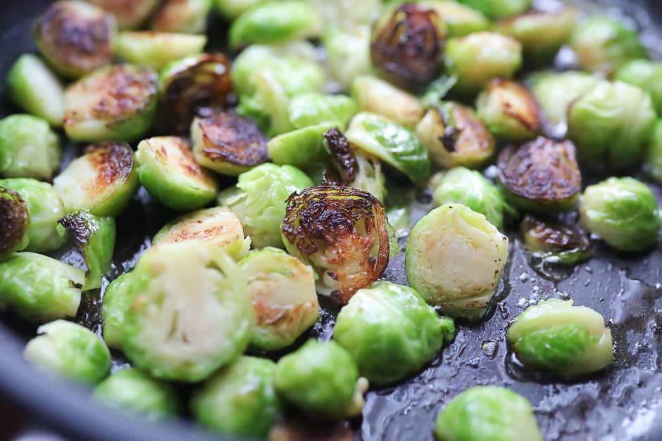Fry Brussels sprouts