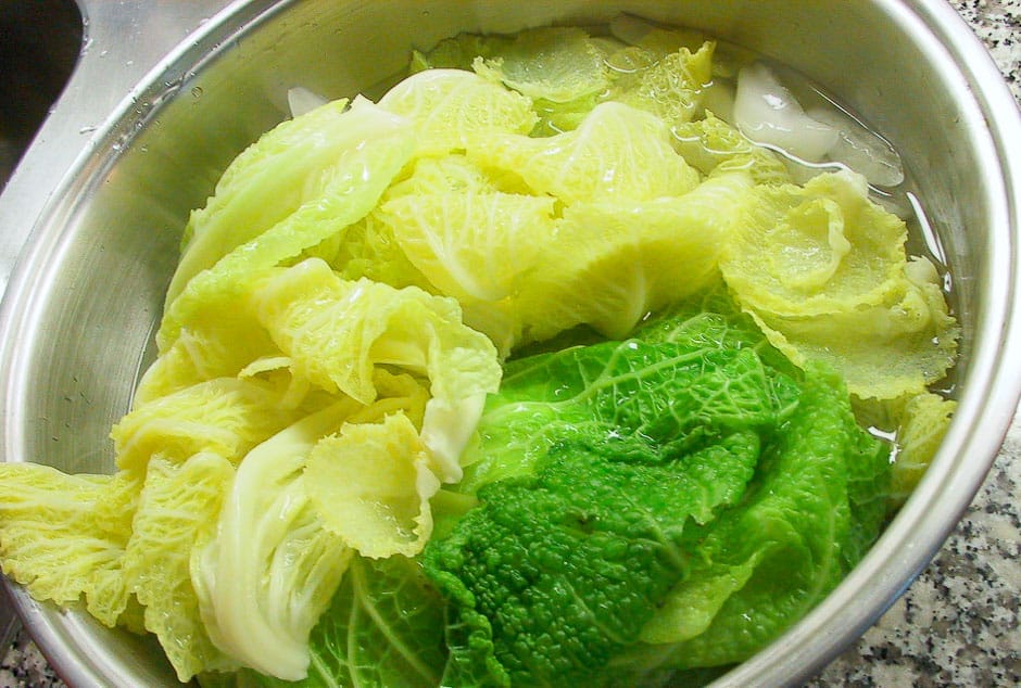 Savoy cabbage leaves for savoy cabbage