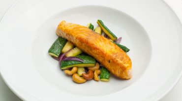 Salmon with zucchini vegetables low carb