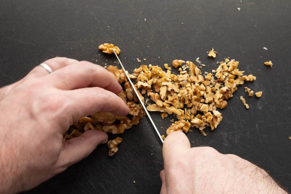 Chop the walnuts into small pieces