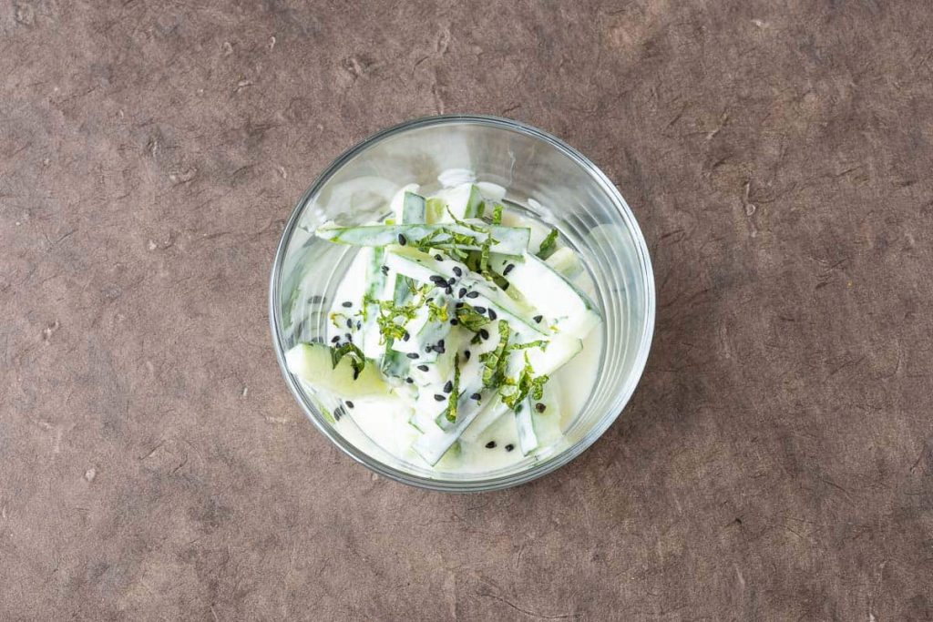 Cucumber salad with yogurt