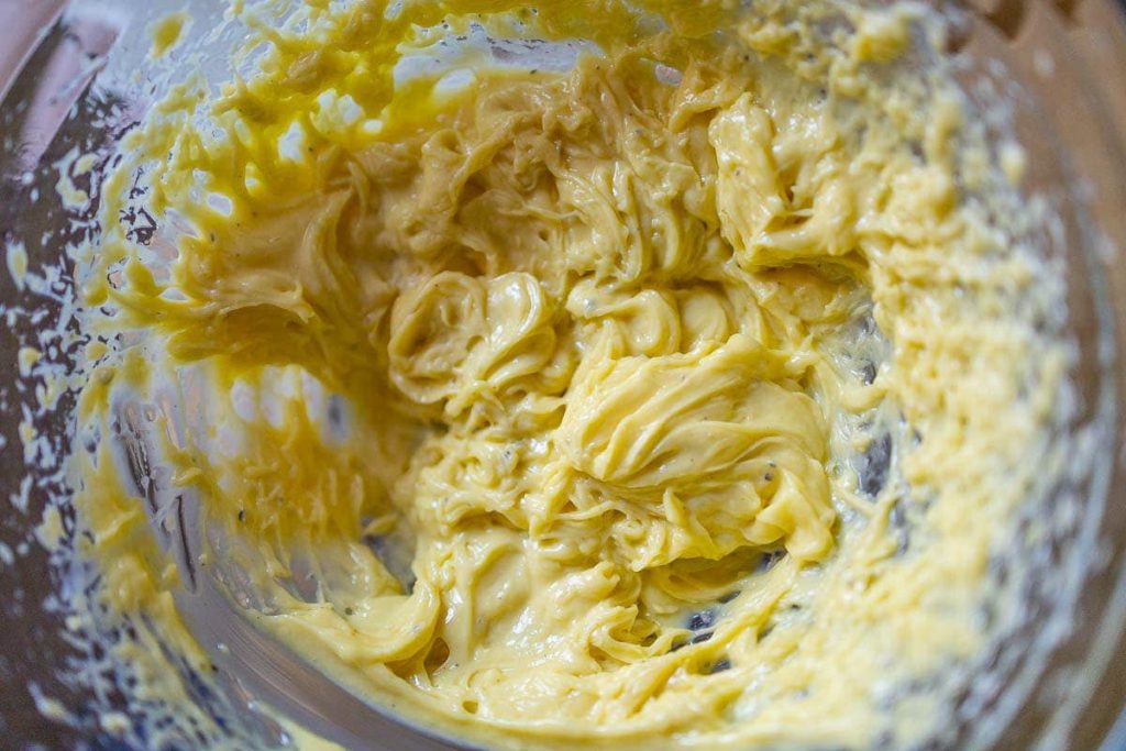 Mixing mayonnaise together