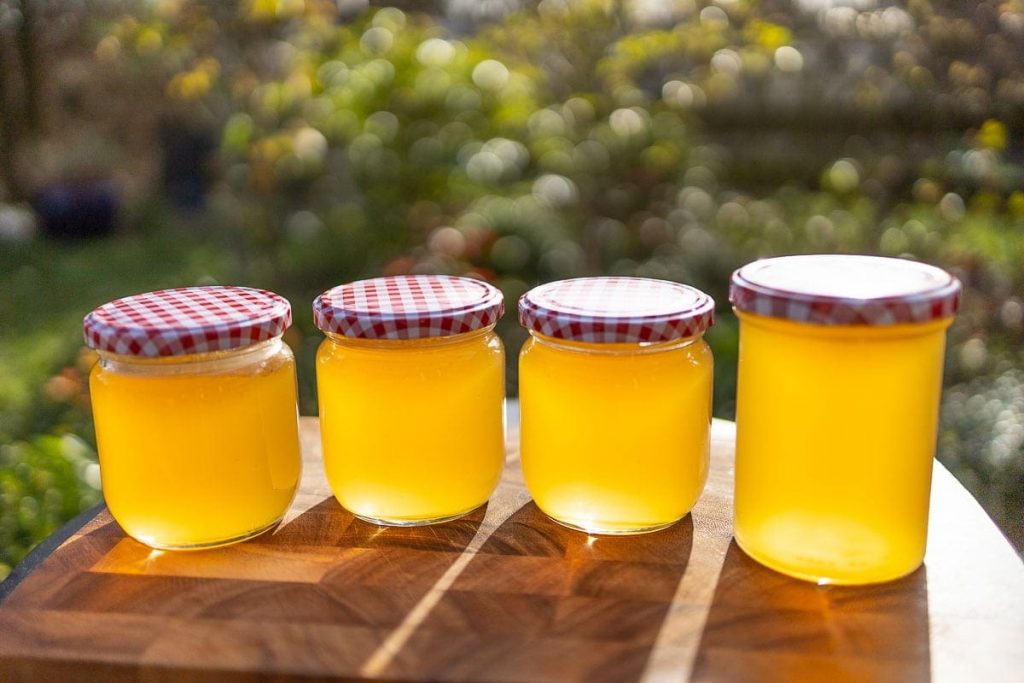Quince jelly in glasses