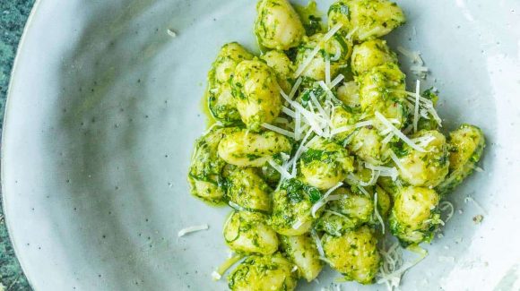 Gnocchi with wild garlic pesto recipe picture