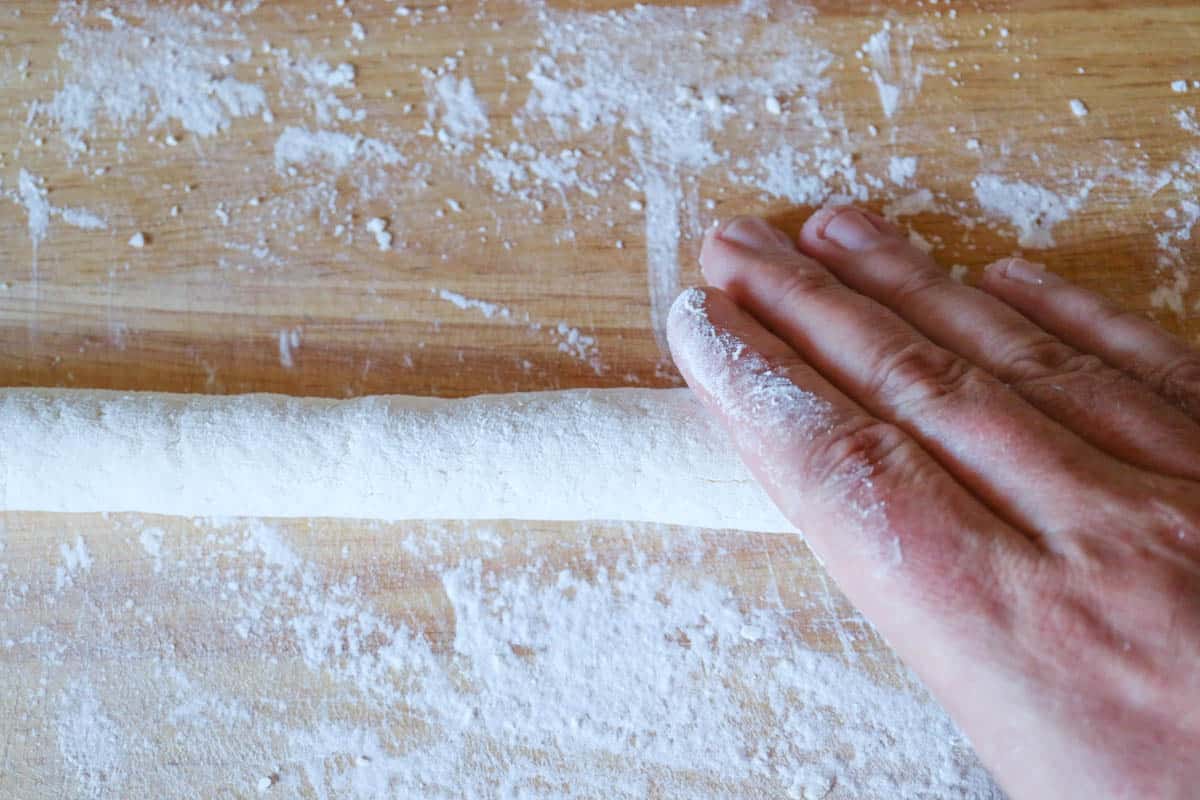 Gnocchi dough roll