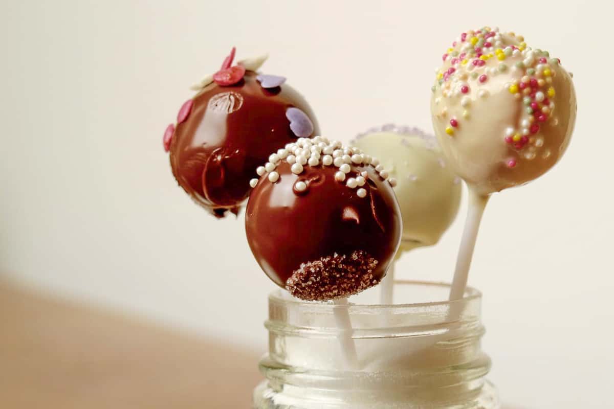 Cake pops made from cake scraps