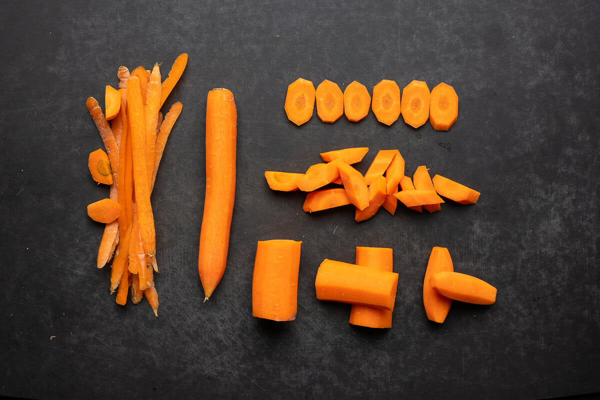 Carrots cut types