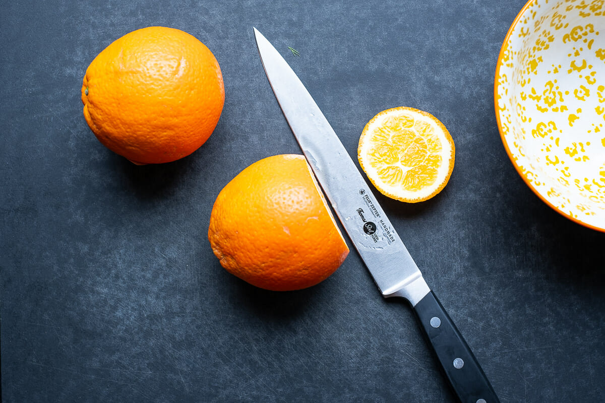 Prepare orange for peeling