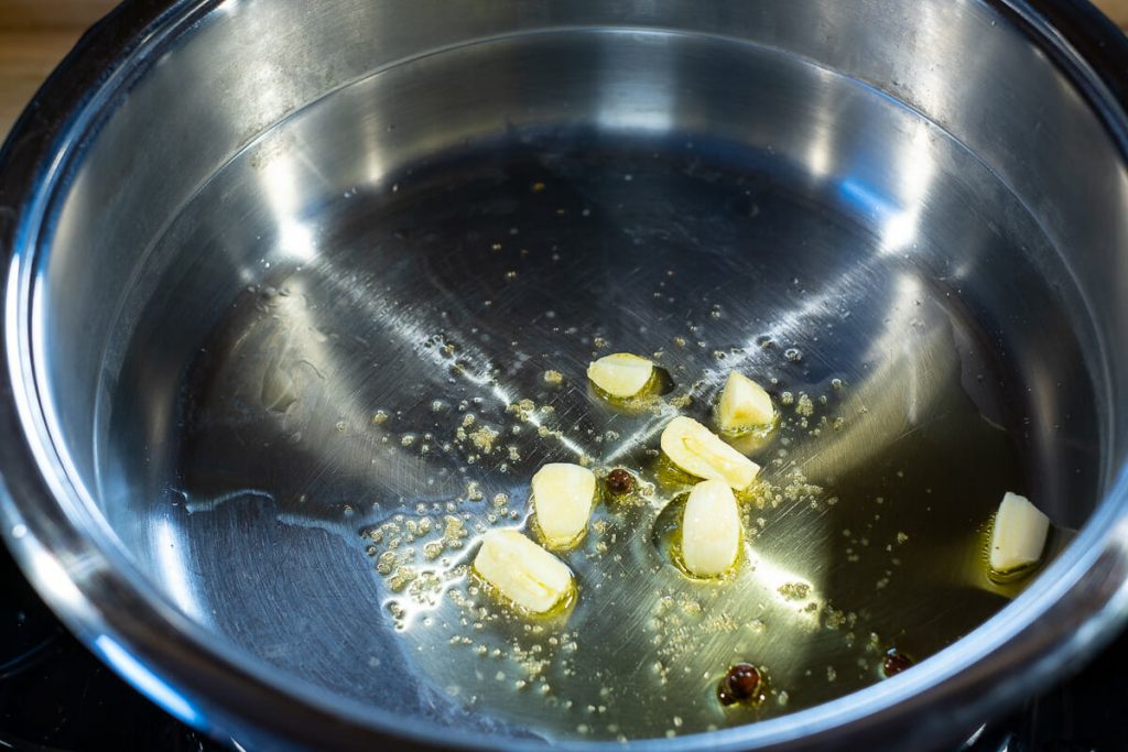 Caramelize the garlic