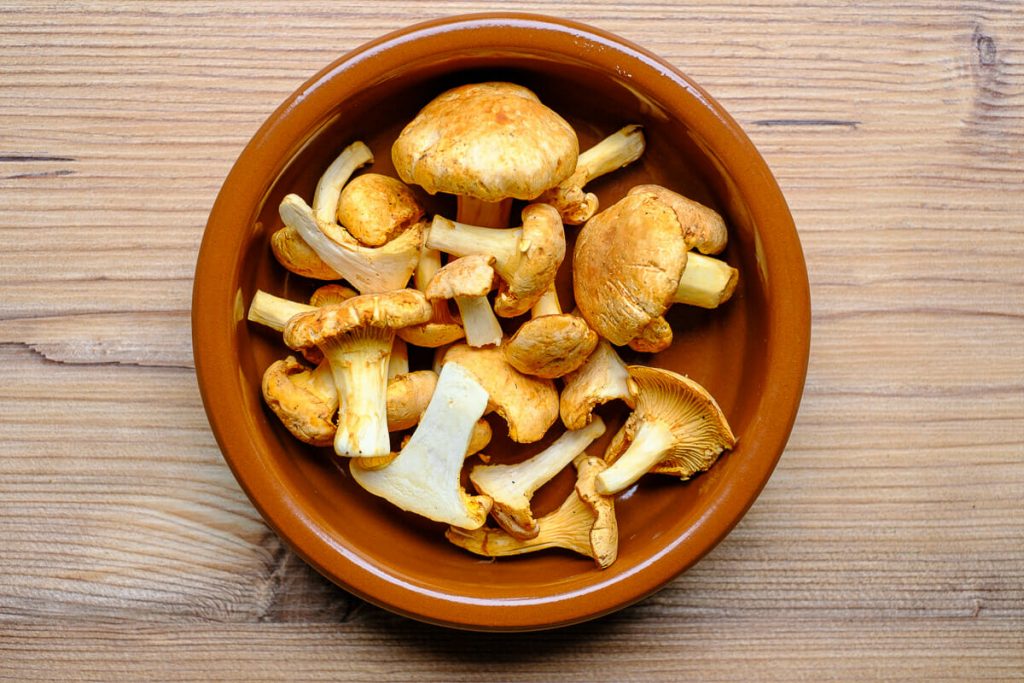 Chanterelles cleaned