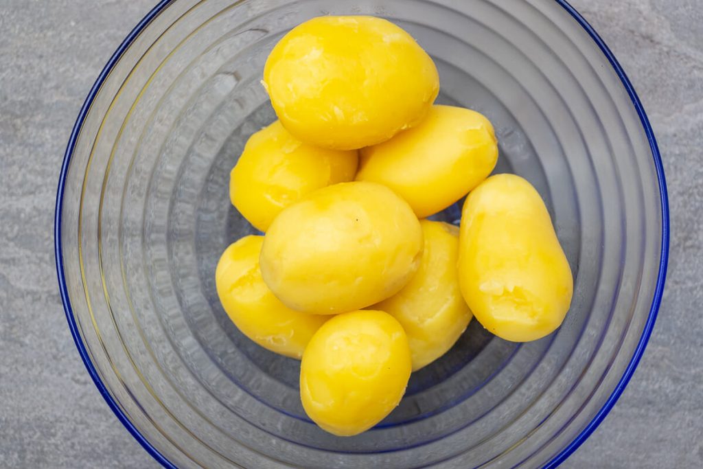 Boiled peeled potatoes