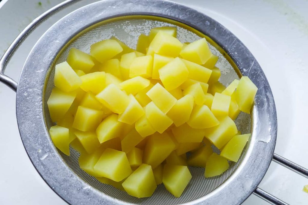 Boiled potato cubes