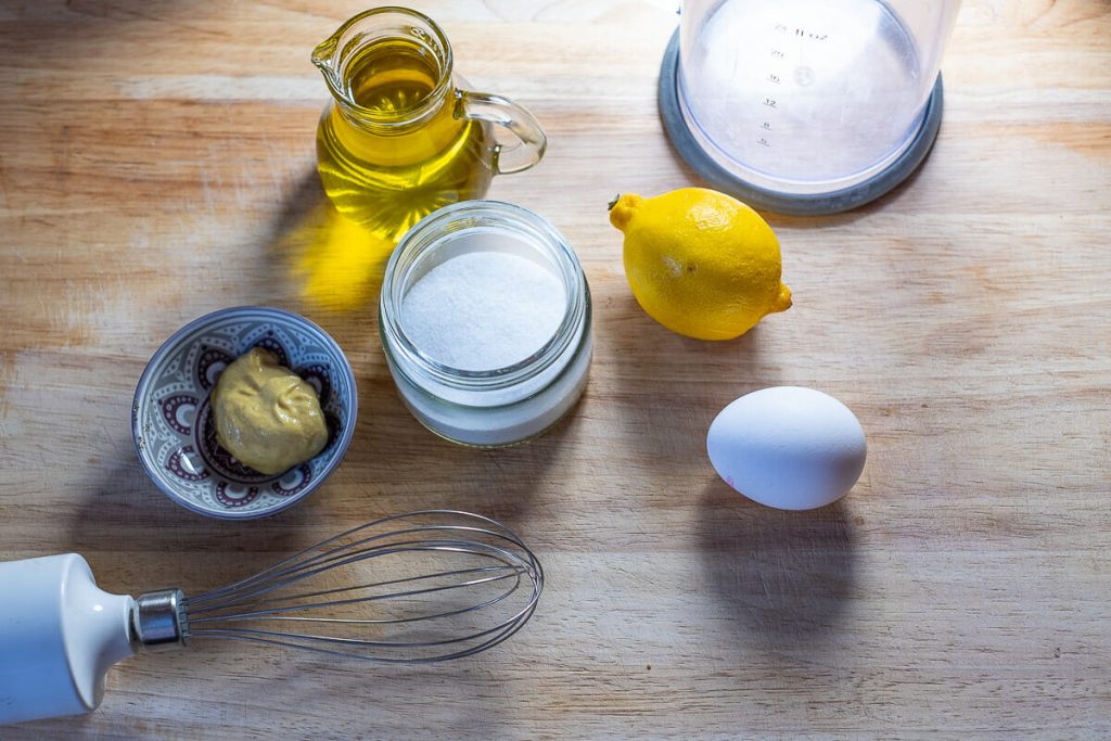 Ingredients for mayonnaise