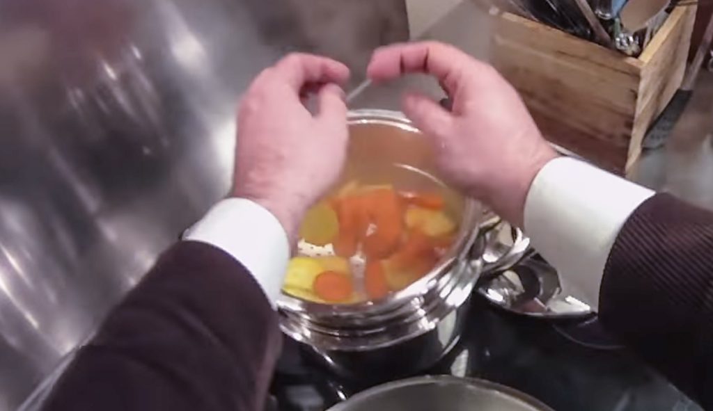 Place the vegetables in the steamer