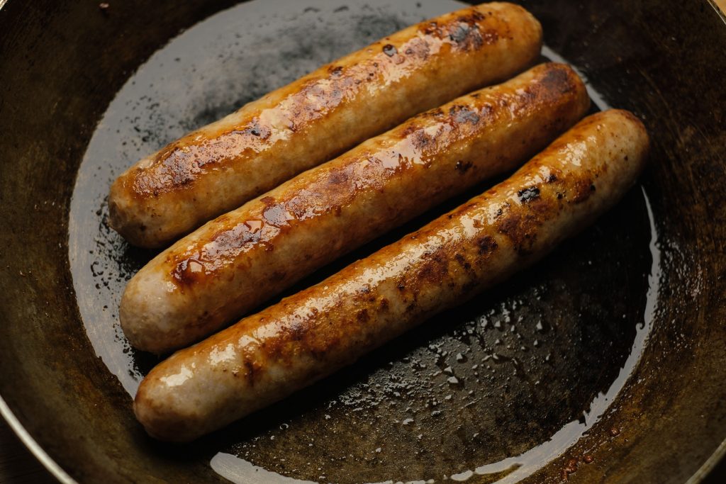 Fried Sausages, Bratwurst close up