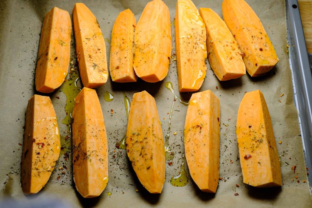 Season sweet potatoes