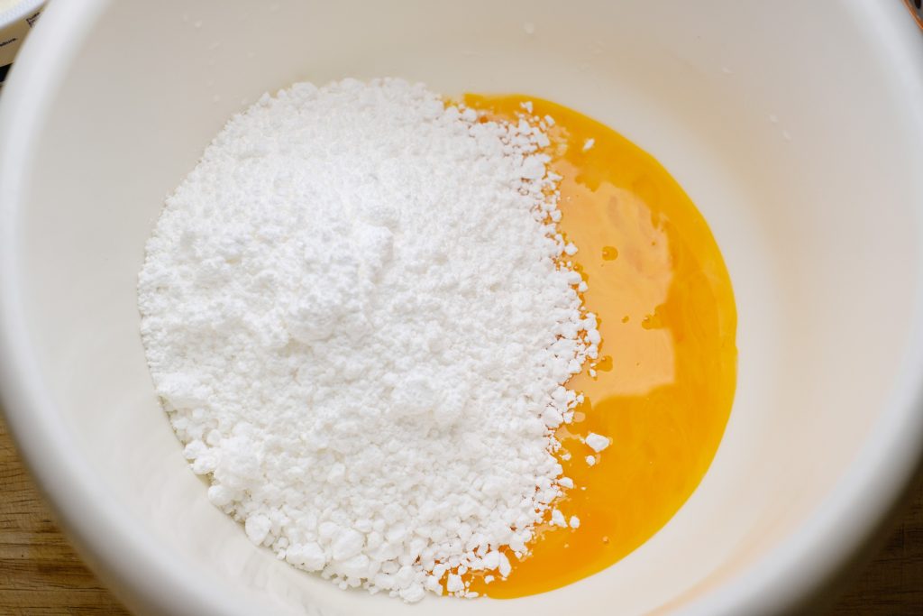 Egg yolk and powdered sugar