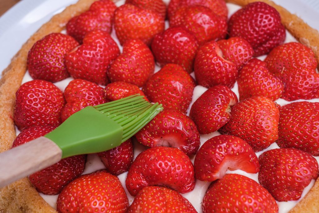 Glaze strawberries