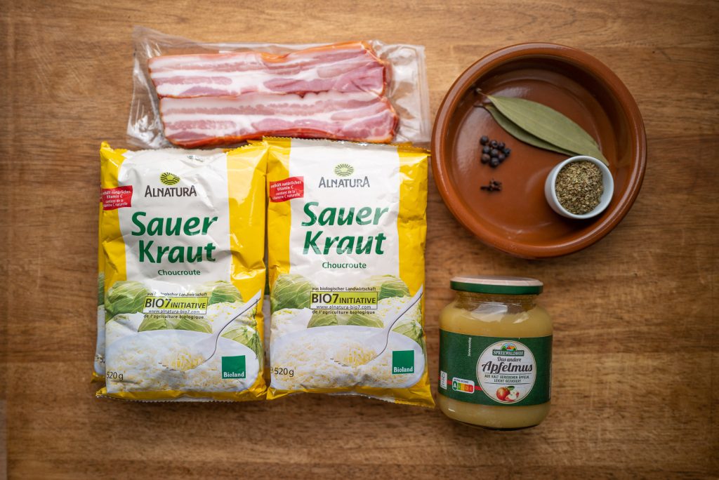 Ingredients for sauerkraut