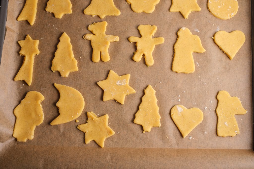 Cut out Christmas cookies