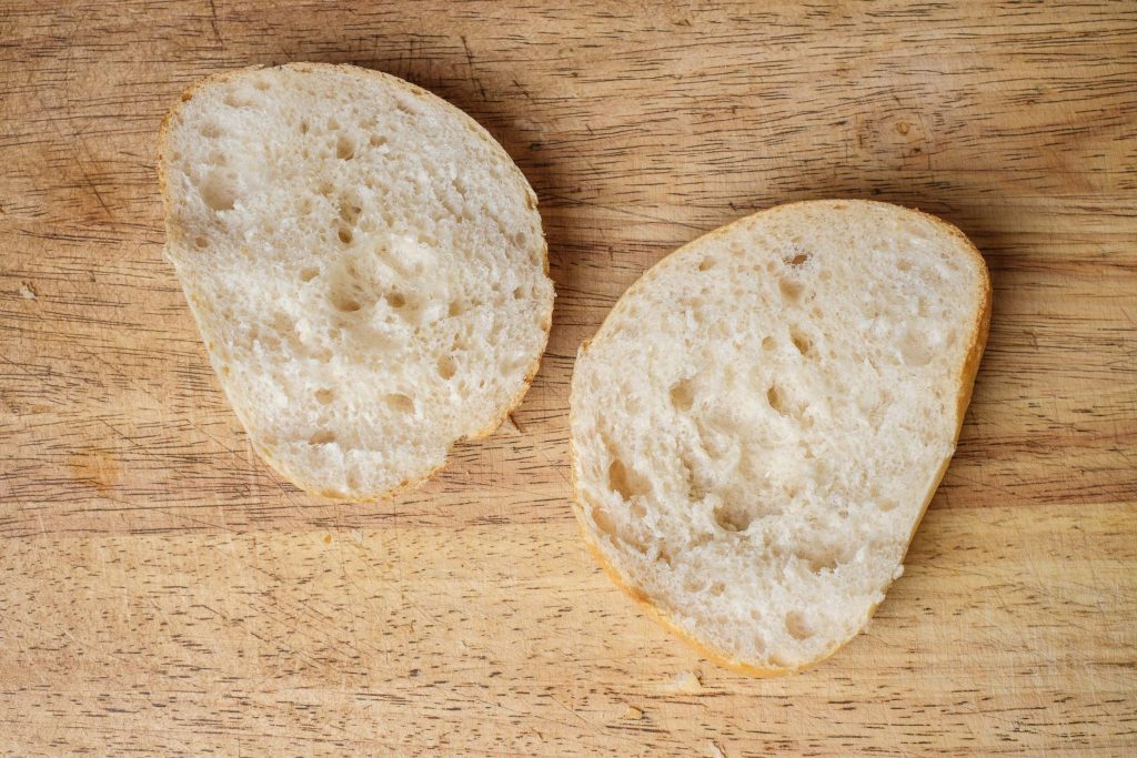 Halved bread roll