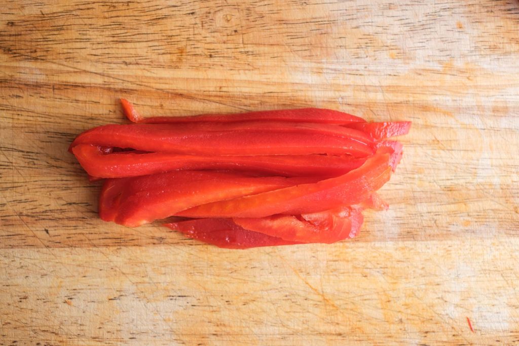 Peppers cut into strips