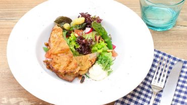 Rindfleischsalat, aussergewöhnlich, einfach, mit Spargel und Blattsalate