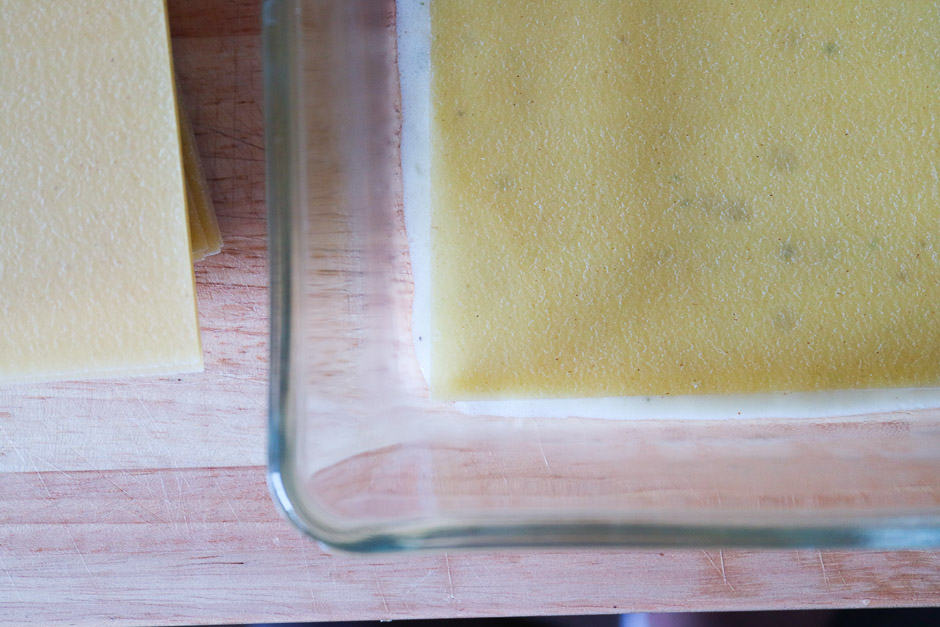 Lasagne Platte auf Bechmelsauce