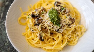 Spaghetti Carbonara vegetarisch Rezept Bild