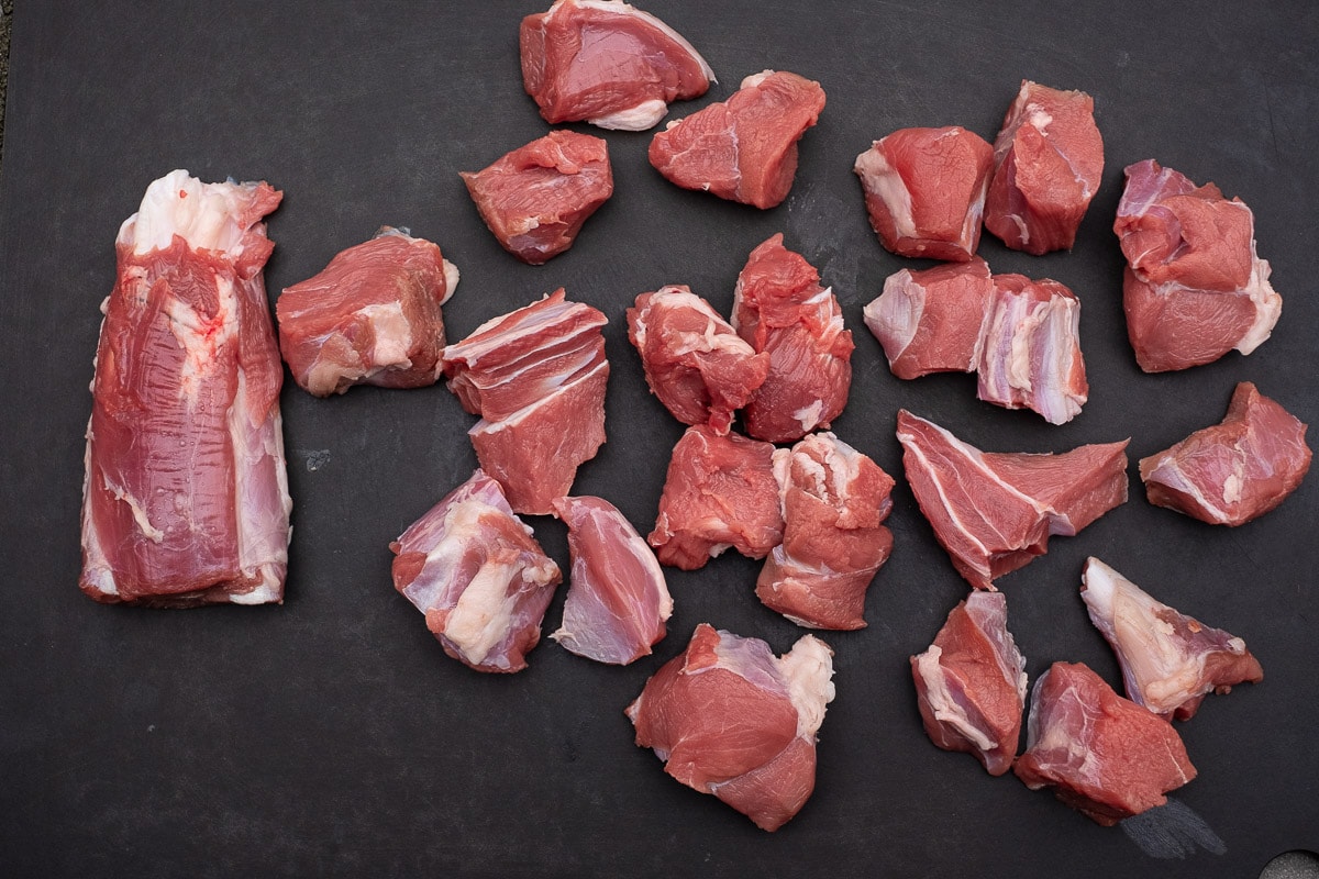 Rindfleisch geschnitten