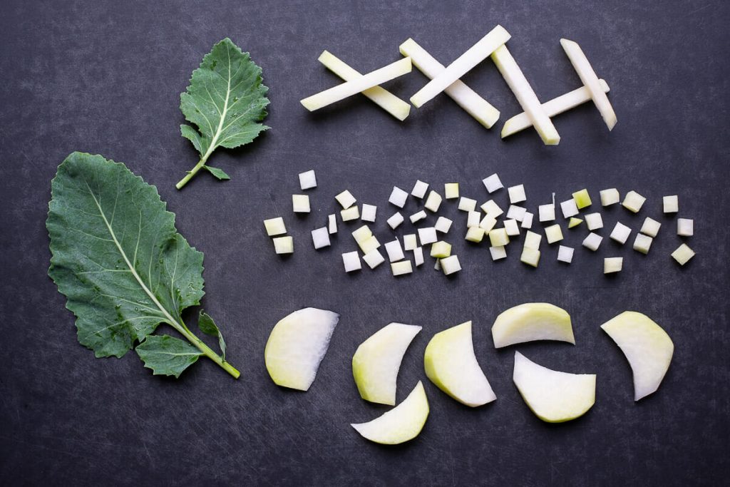 Kohlrabi geschnitten