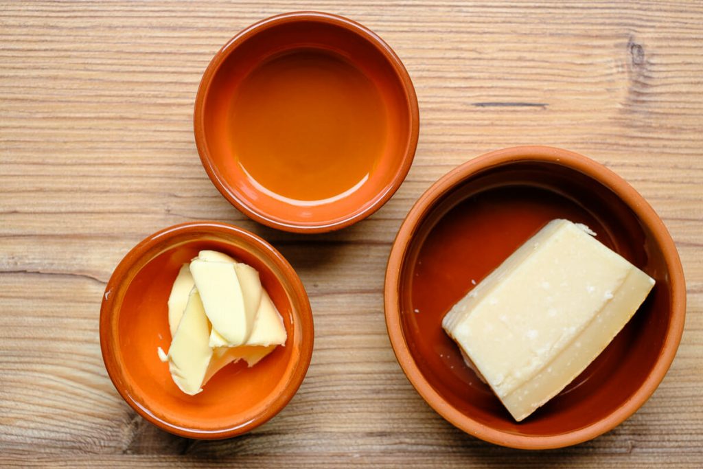 butter olivenöl parmesan