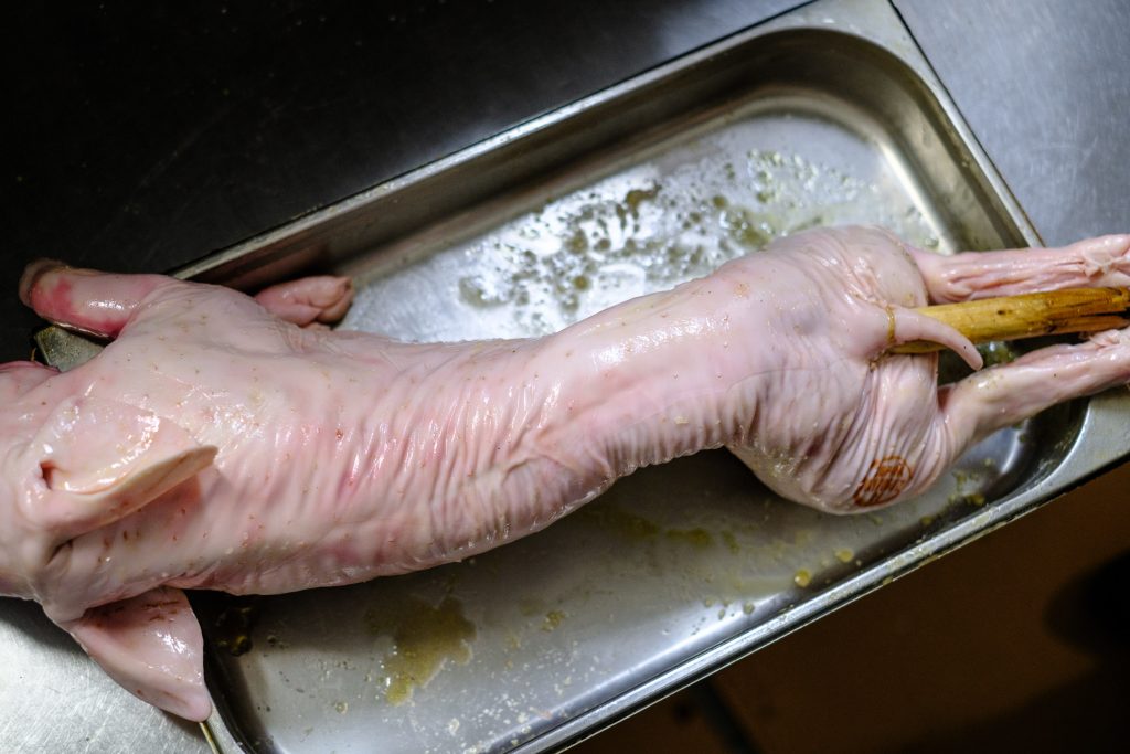 Spanferkel am Spieß