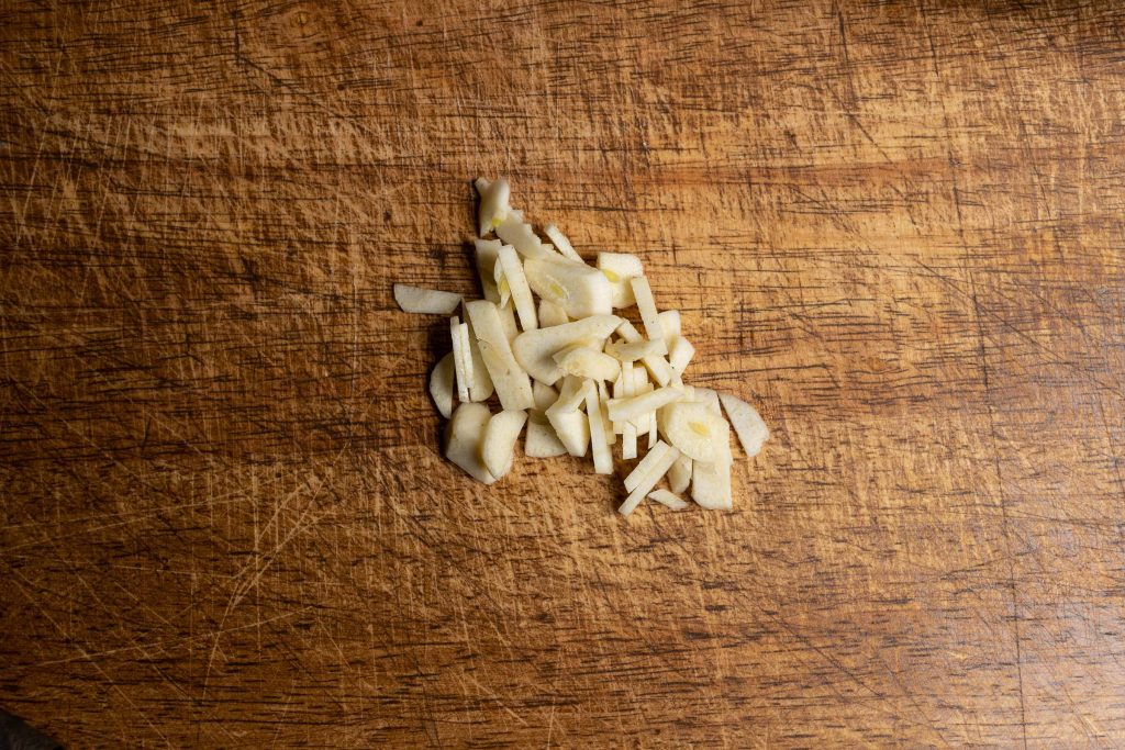 Knoblauch geschnitten